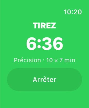 Chrono TAR sur Apple Watch.